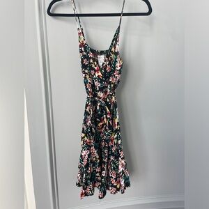 APRICOT Floral Mini Dress - Black and Pink